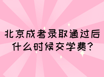 北京成考錄取通過后什么時候交學費